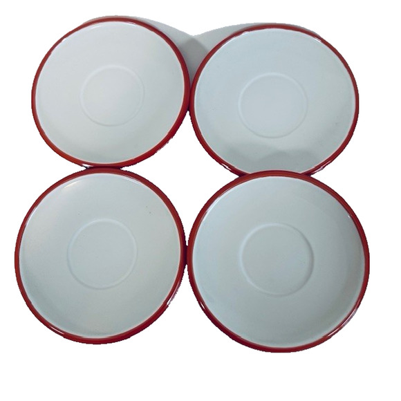 Dansk Kobenstyle Chili Red Espresso 5.4 inch #844320 Saucers set of 4 NWT - Picture 1 of 9